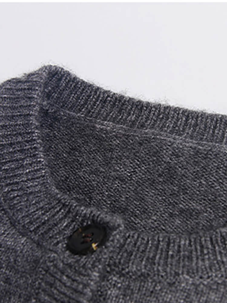 Kids Village Pattern Button-Down Cashmere Cardigan